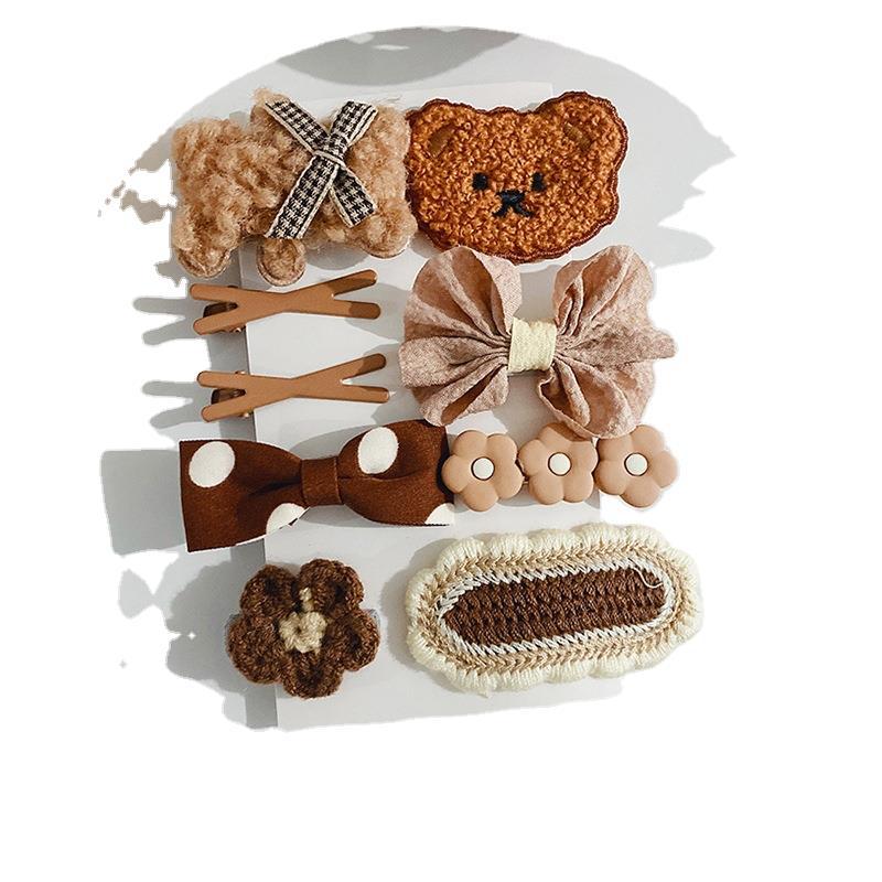 Baby Headware Hair Clips Cloth Hairpins Baby Girl Hair Accessories Toddler Bowknot Knitted Hair Clip Kids Autumn Winter Hairpin